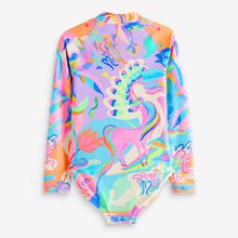 Load image into Gallery viewer, Multi Bright Unicorn Long Sleeved Swimsuit (3-12yrs)
