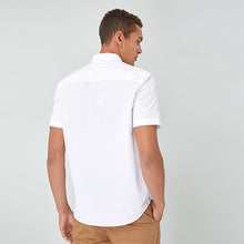 Load image into Gallery viewer, White Regular Fit Short Sleeve Oxford Shirt

