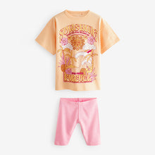 Load image into Gallery viewer, Cream/ Yellow/ Pink 100% Cotton Short Pyjamas 2 Pack
