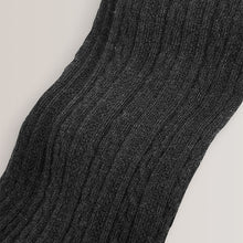 Load image into Gallery viewer, Charcoal Grey Cotton Rich Cable Tights
