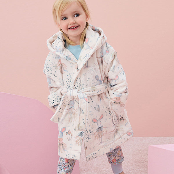 Cream Mouse Fairy Soft Touch Fleece Dressing Gown (9mths-10yrs)