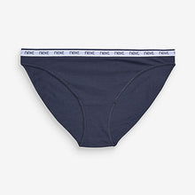 Load image into Gallery viewer, Pink/Blue Stripe Hight Leg Cotton Rich Logo Knickers 4 Pack

