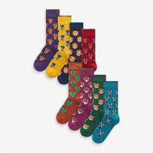 Load image into Gallery viewer, Safari Animals Fun Pattern Socks 8 Pack
