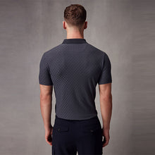 Load image into Gallery viewer, Dark Charcoal Grey Slim Fit Smart Quarter Zip Polo Shirt
