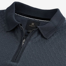 Load image into Gallery viewer, Dark Charcoal Grey Slim Fit Smart Quarter Zip Polo Shirt
