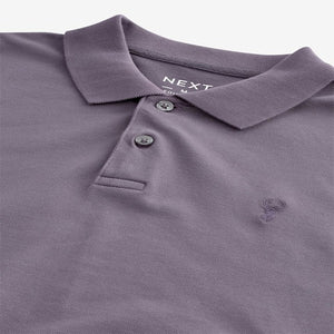 Purple Regular Fit Short Sleeve Pique Polo Shirt