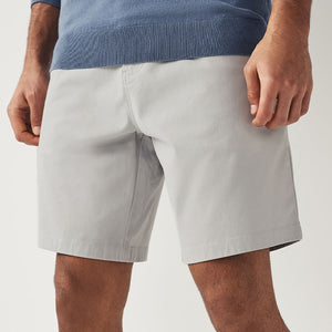 Light Grey Straight Fit Stretch Chinos Shorts