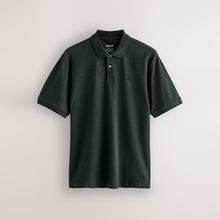 Load image into Gallery viewer, Olive Green Regular Fit Short Sleeve Pique Polo Shirt
