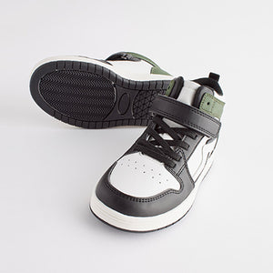 Monochrome Elastic Lace High Top Trainers (Older Boys)