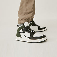 Load image into Gallery viewer, Monochrome Elastic Lace High Top Trainers (Older Boys)
