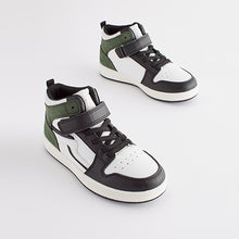 Load image into Gallery viewer, Monochrome Elastic Lace High Top Trainers (Older Boys)
