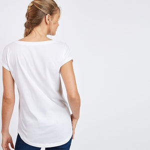 White Cap Sleeve T-Shirt