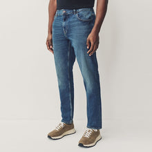 Load image into Gallery viewer, Blue Mid Slim Fit Authentic Stretch Denim Jeans
