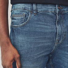 Load image into Gallery viewer, Blue Mid Slim Fit Authentic Stretch Denim Jeans
