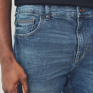 Blue Mid Slim Fit Authentic Stretch Denim Jeans