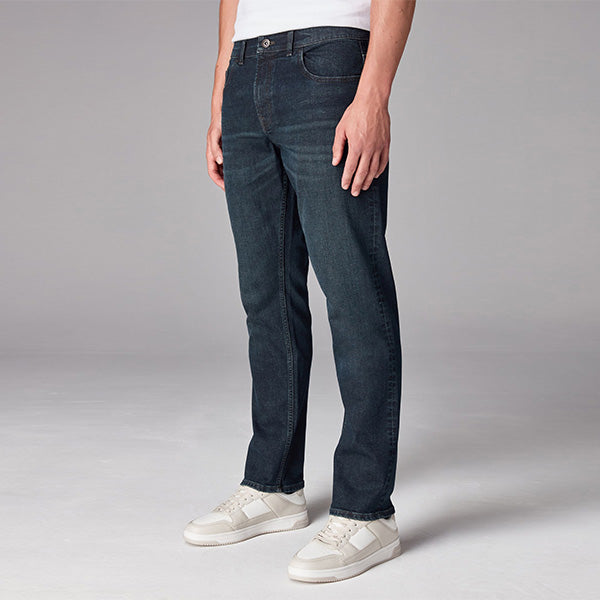 Blue Dark Washed Single Slim Fit Classic Stretch Jeans