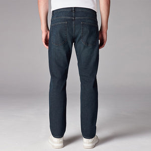 Blue Dark Washed Single Slim Fit Classic Stretch Jeans