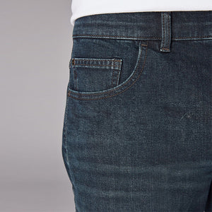 Blue Dark Washed Single Slim Fit Classic Stretch Jeans