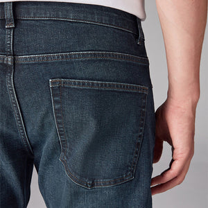 Blue Dark Washed Single Slim Fit Classic Stretch Jeans