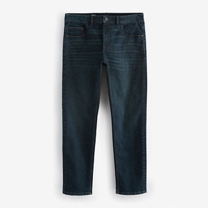 Blue Dark Washed Single Slim Fit Classic Stretch Jeans