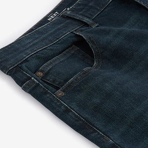 Blue Dark Washed Single Slim Fit Classic Stretch Jeans
