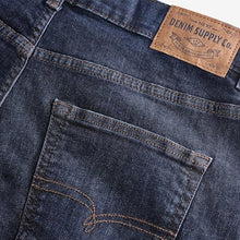 Load image into Gallery viewer, Blue Indigo Rinse Straight Fit Vintage Wash Denim Jeans
