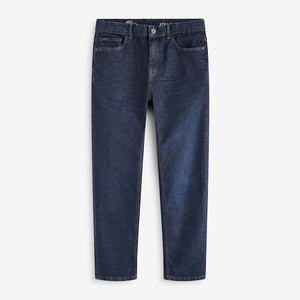 Blue Indigo Rinse Straight Fit Vintage Wash Denim Jeans
