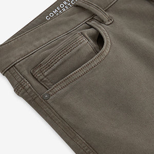 Mushroom Brown Slim Fit Comfort Stretch Jeans
