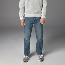 Load image into Gallery viewer, Blue Vintage Straight Fit Vintage Wash Denim Jeans
