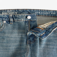 Load image into Gallery viewer, Blue Vintage Straight Fit Vintage Wash Denim Jeans
