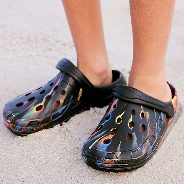 Black Marble Clogs