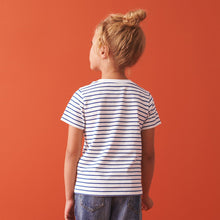 Load image into Gallery viewer, White Stripe 100% Cotton T-Shirt (3-12yrs)
