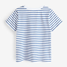 Load image into Gallery viewer, White Stripe 100% Cotton T-Shirt (3-12yrs)
