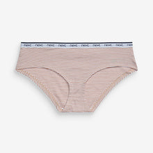 Load image into Gallery viewer, Pink /Blue Stripe Short Cotton Rich Logo Knickers 4 Pack
