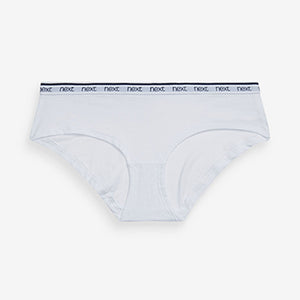 Pink /Blue Stripe Short Cotton Rich Logo Knickers 4 Pack