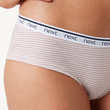 Load image into Gallery viewer, Pink /Blue Stripe Short Cotton Rich Logo Knickers 4 Pack
