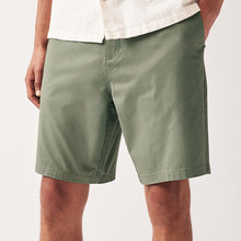 Load image into Gallery viewer, Sage Green Straight Fit Stretch Chinos Shorts
