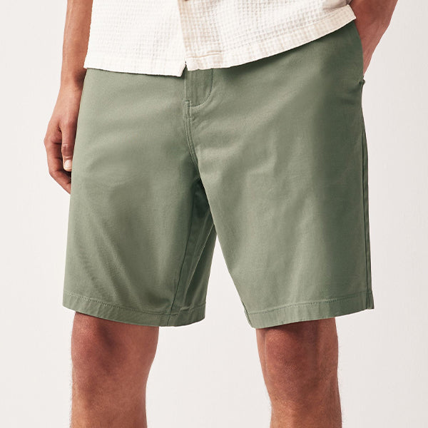 Sage Green Straight Fit Stretch Chinos Shorts