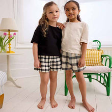 Load image into Gallery viewer, Black/White Woven Check Pyjamas 2 Pack
