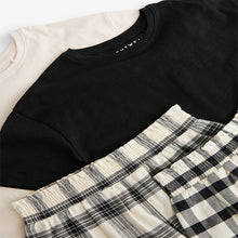 Load image into Gallery viewer, Black/White Woven Check Pyjamas 2 Pack
