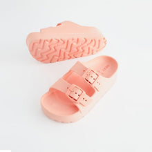 Load image into Gallery viewer, Apricot Pink Double Buckle Chunky Sandals
