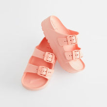 Load image into Gallery viewer, Apricot Pink Double Buckle Chunky Sandals
