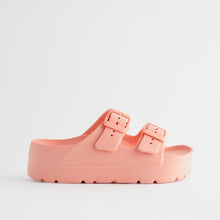 Load image into Gallery viewer, Apricot Pink Double Buckle Chunky Sandals
