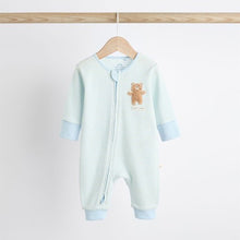Load image into Gallery viewer, Blue Bear Baby Footless Zip 100% Cotton Sleepsuits 3 Pack
