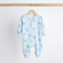 Load image into Gallery viewer, Blue Bear Baby Footless Zip 100% Cotton Sleepsuits 3 Pack
