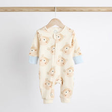 Load image into Gallery viewer, Blue Bear Baby Footless Zip 100% Cotton Sleepsuits 3 Pack

