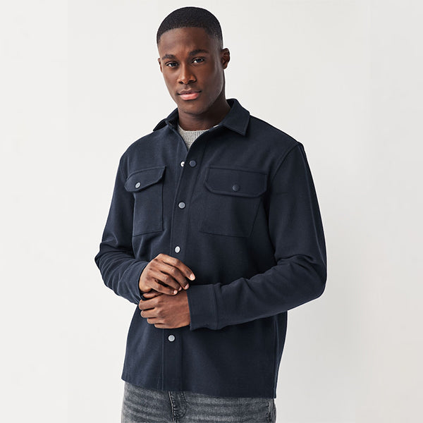 Navy Blue Popper Shacket