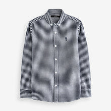 Load image into Gallery viewer, Navy Gingham Oxford Shirt (3-12yrs)
