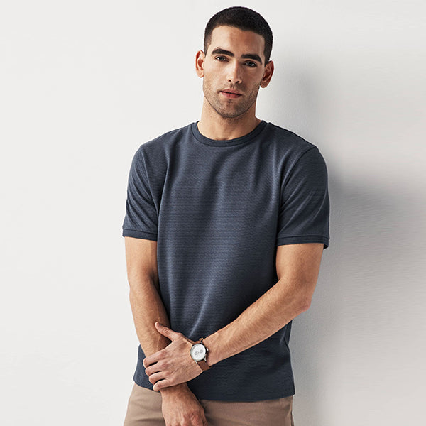 Blue Textured T-Shirt