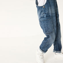 Load image into Gallery viewer, Mid Blue Denim Slouch Dungarees (3mths-6yrs)
